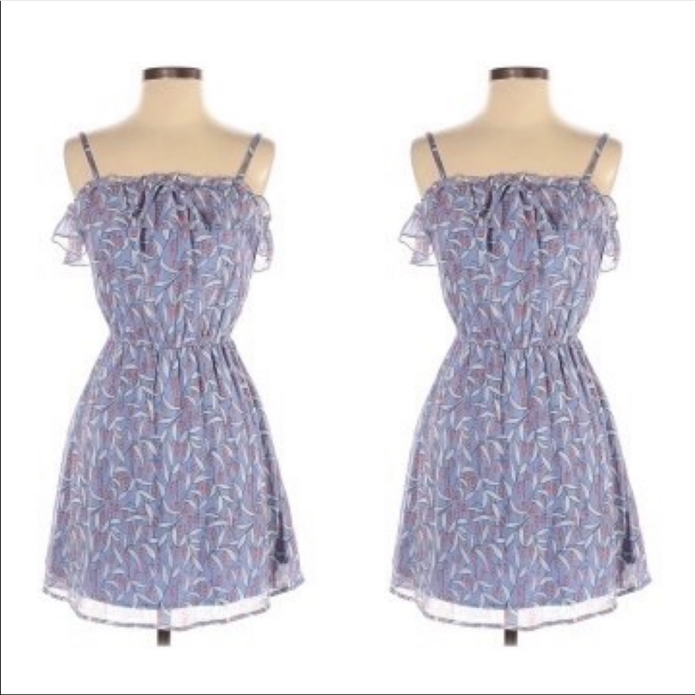 🌸3/$25 Mossimo Floral Lavender Chiffon Ruffle Convertible Mini Dress, Size S